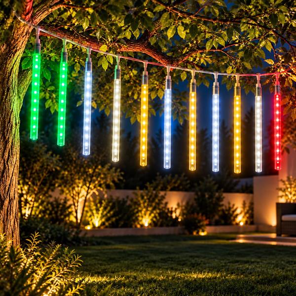 Cortina Tubos LED Pingo de Gelo Multicolor, 50 cm