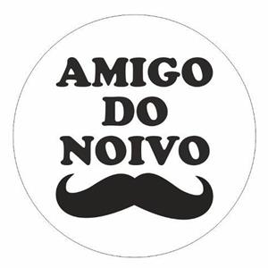 Crachá Amigo do Noivo, 5 cm