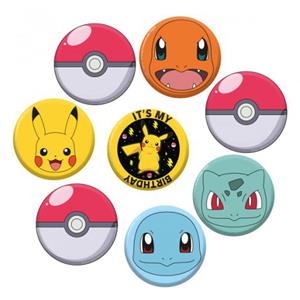 Crachás Personagens Pokémon, 8 unid.
