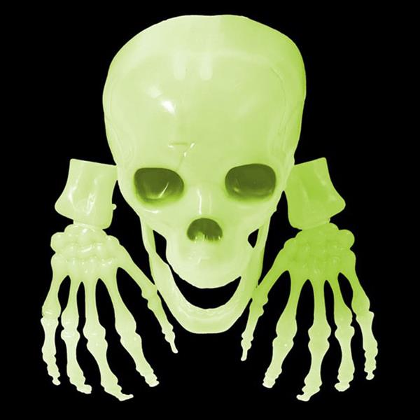 Crânio e Mãos Glow In The Dark Decorativo
