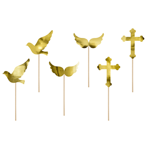 Cupcake Toppers Comunhão ou Batizado, 6 Unid.
