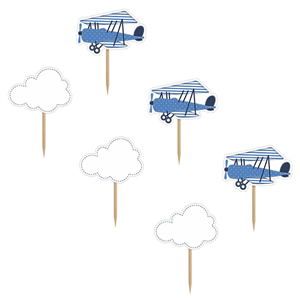 Cupcake Toppers Pequeno Avião, 6 Unid.