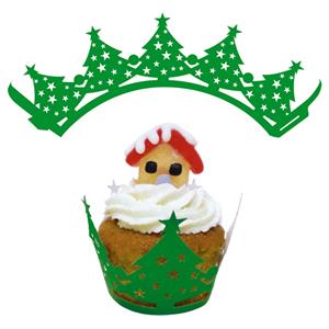 Cupcake Wraps Árvores de Natal, 12 unid.