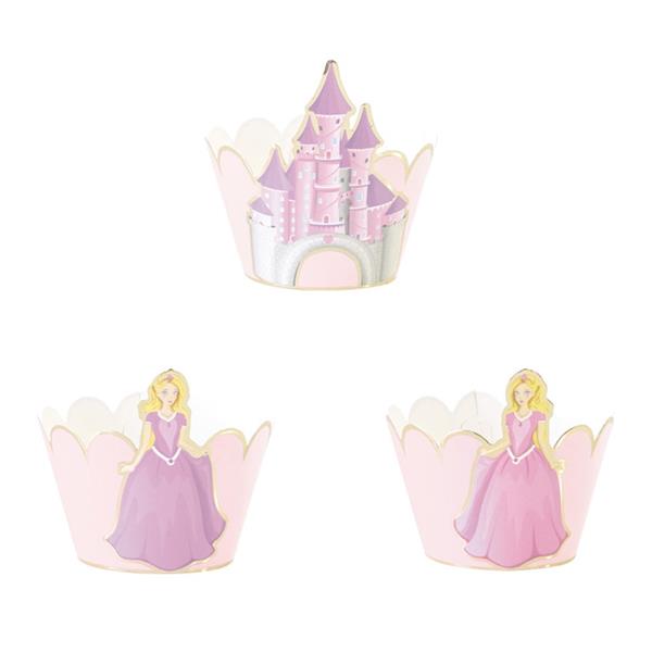 Cupcake Wraps Princesas e Castelos, 6 unid.