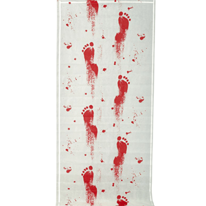 Decoração Chão Pegadas de Sangue, 450 x 90 Cm