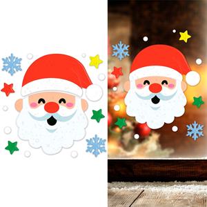 Decoração de Janela Cabeça Pai Natal em Gelatina