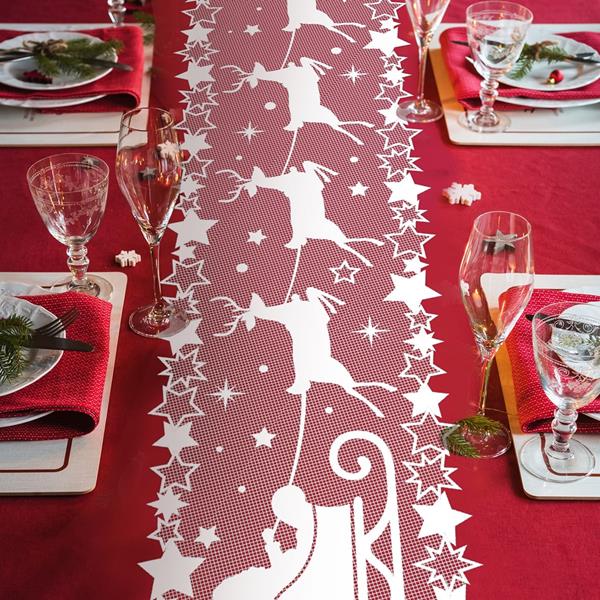Decoração de Mesa Rendada Trenó de Natal
