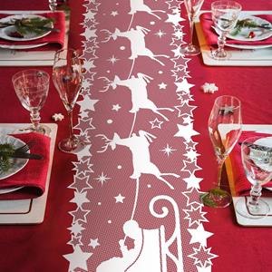 Decoração de Mesa Rendada Trenó de Natal