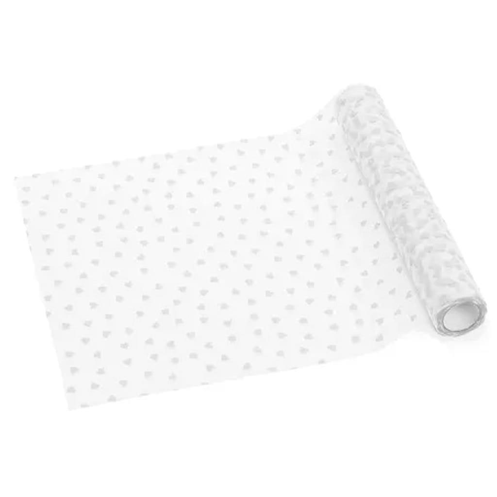 Decoração de Mesa Tule com Corações Brancos