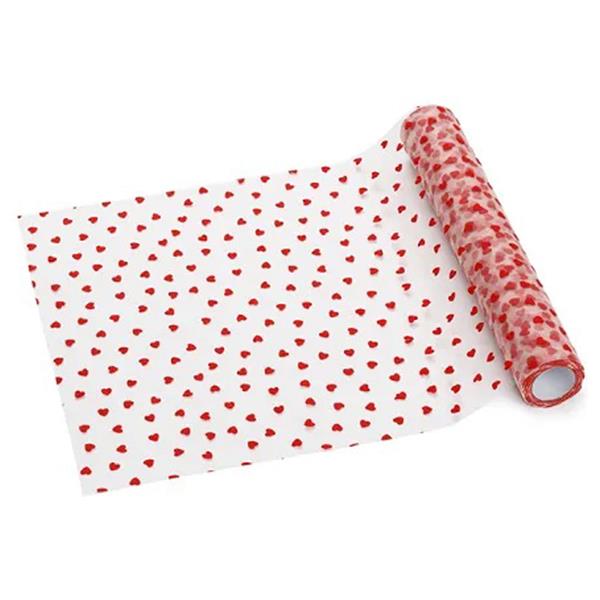 Decoração de Mesa Tule com Corações Vermelhos