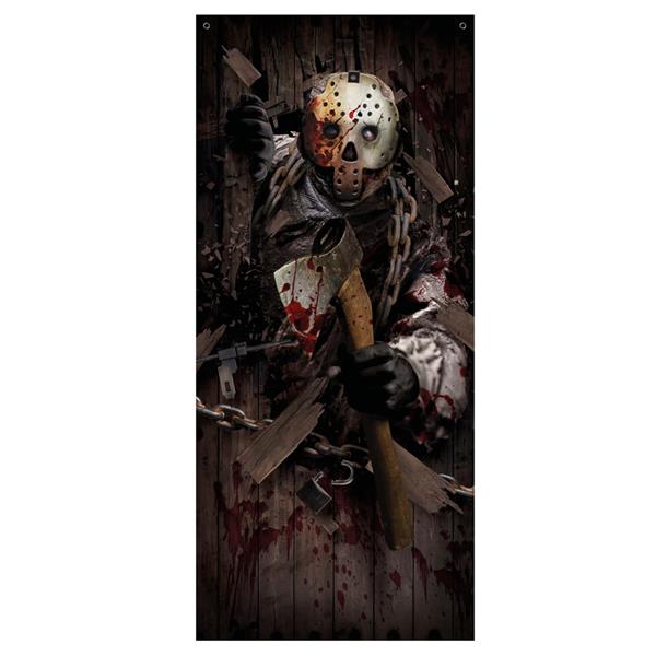 Decoração Porta Jason Zombie, 80 cm x 1,80 mt