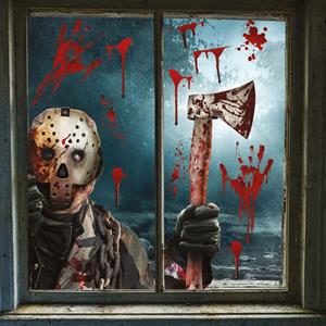 Decoração Janela Electrostática Grande Jason Zombie