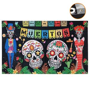 Decoração Parede Dia de Los Muertos, 1,10 x 1,80 mt