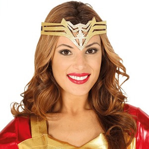 Diadema Super Heroína Dourado