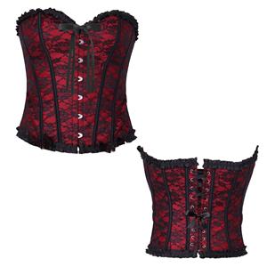 Espartilho Burlesque Vermelho e Preto, Adulto Espartilho Burlesque Vermelho e Preto, Adulto