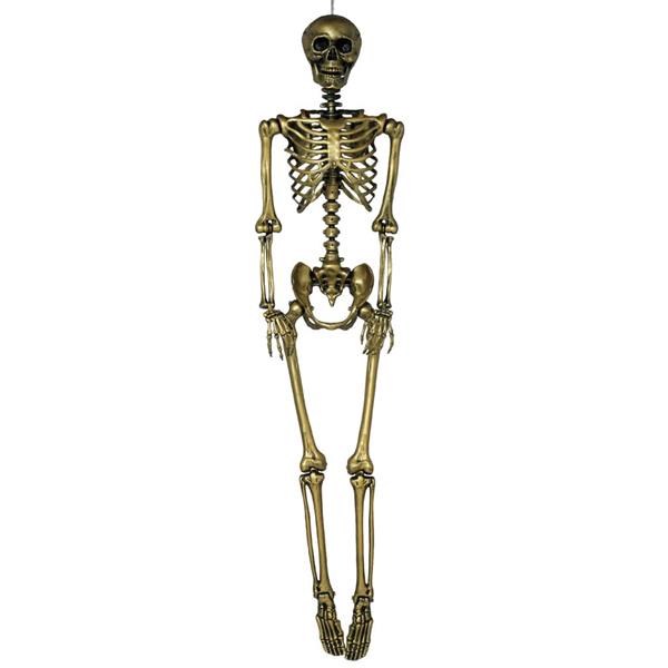 Esqueleto Articulado Decorativo Dourado, 1,60 mt