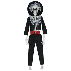 Esqueleto Mariachi Assombrado para Pendurar, 40 cm