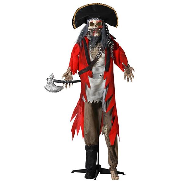 Esqueleto Pirata com Luz, Som e Movimento, 1,90 mt
