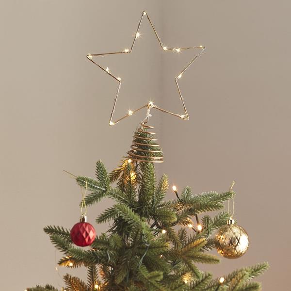 Estrela Árvore de Natal Dourada com Luz