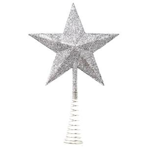 Estrela Árvore de Natal Prateada Brilhante, 22 cm