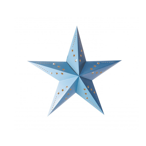 Estrela Natal Azul em Cartão, 30cm