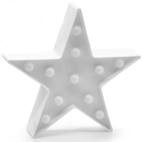 Estrela Branca Decorativa com Luz, 23 cm