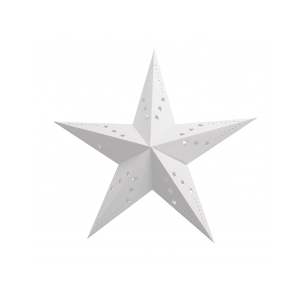 Estrela Natal Branca em Cartão, 30cm