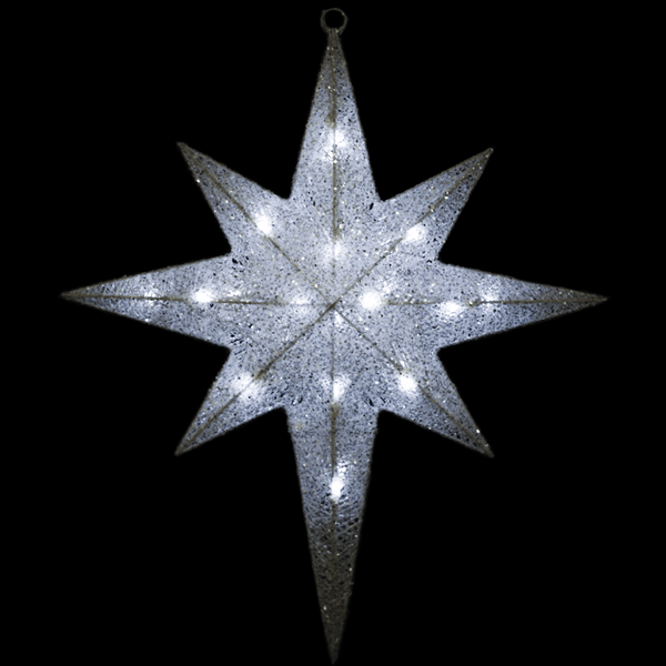 Estrela Cadente Malha Luminosa Leds Branco Frio, 65 Cm