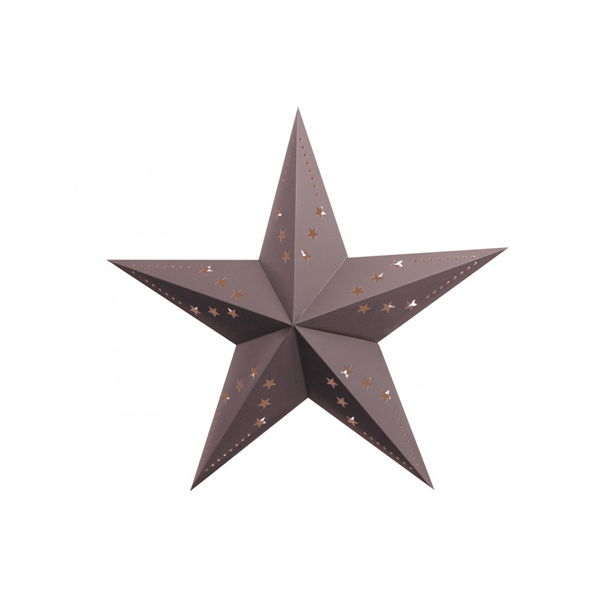 Estrela Natal Cinzenta em Cartão, 30cm