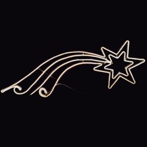Estrela com Cauda Led Neon Branco Quente, 132 x 49 cm