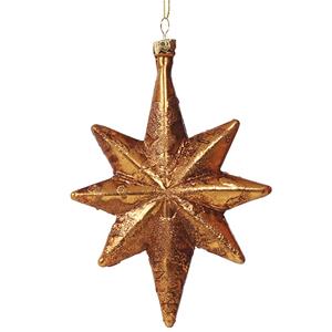 Estrela de Natal Dourada para Pendurar, 15 cm