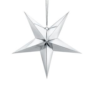 Estrela Decorativa Prateada, 45 cm