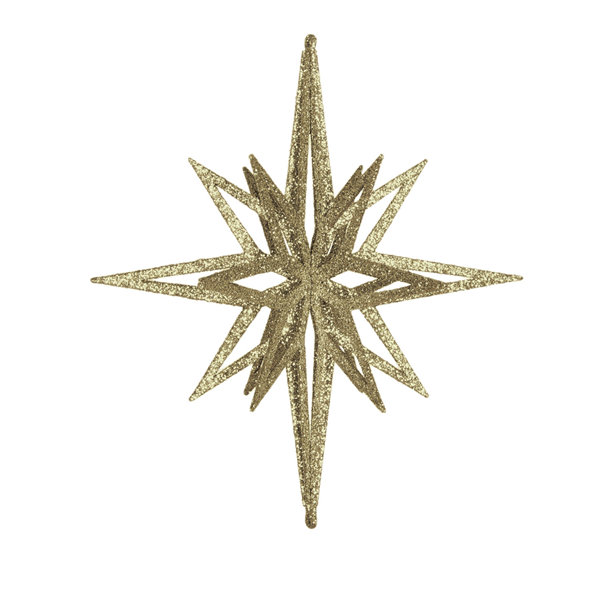 Estrela Dourada Brilhante com Purpurinas, 30 Cm
