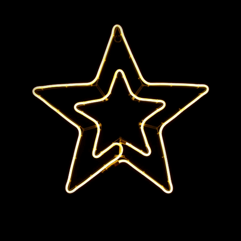 Estrela Dupla LED 54x50cm IP44, Branco Quente