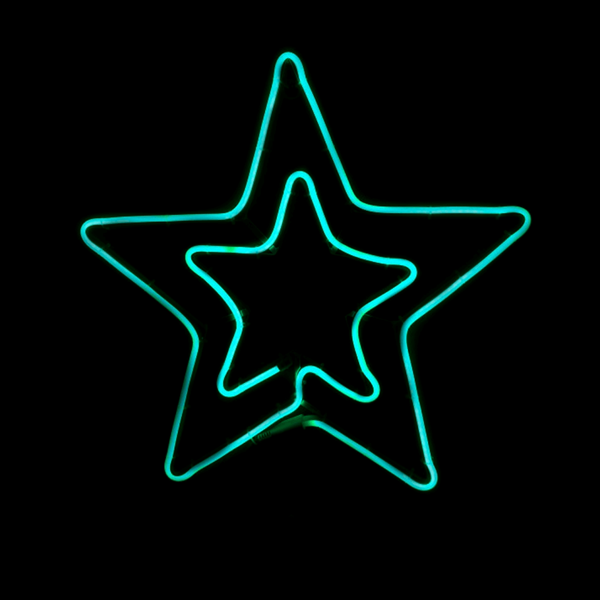 Estrela Dupla LED 54x50cm IP44, Verde