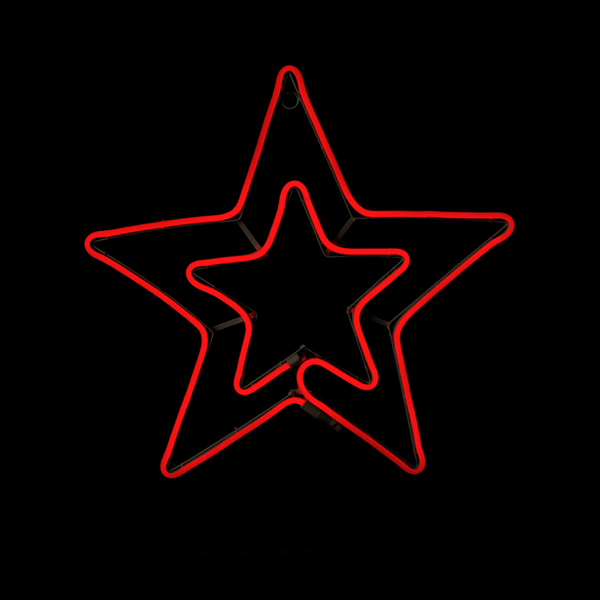 Estrela Dupla LED 54x50cm IP44, Vermelho