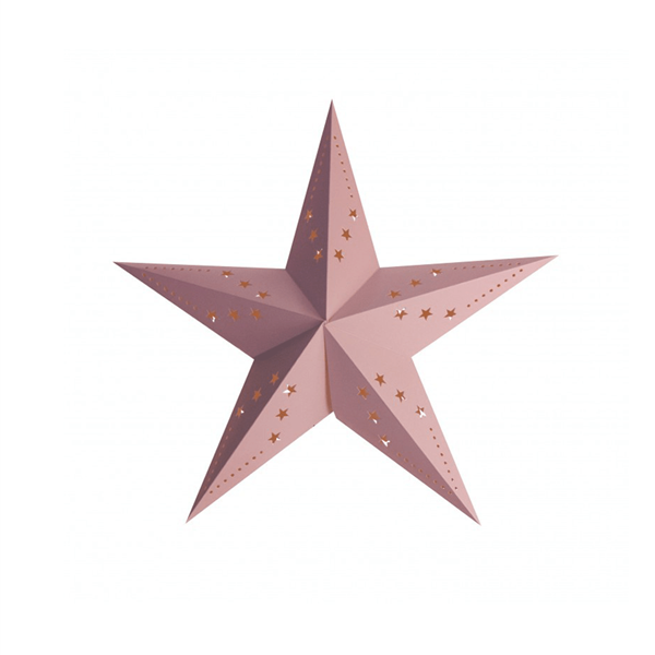 Estrela Natal Rosa Pastel em Cartão, 30cm