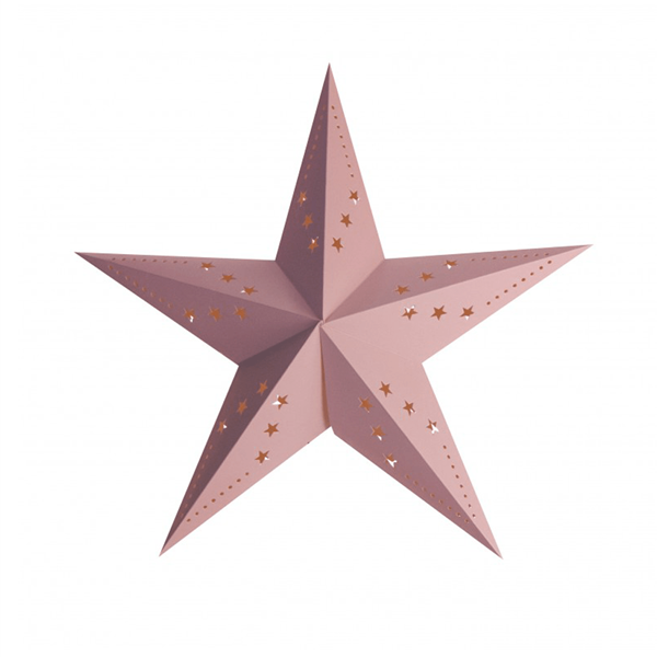 Estrela Natal Rosa Pastel em Cartão, 60cm