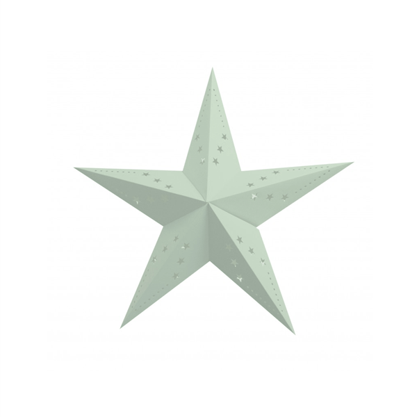 Estrela Natal Verde Pastel em Cartão, 30Cm
