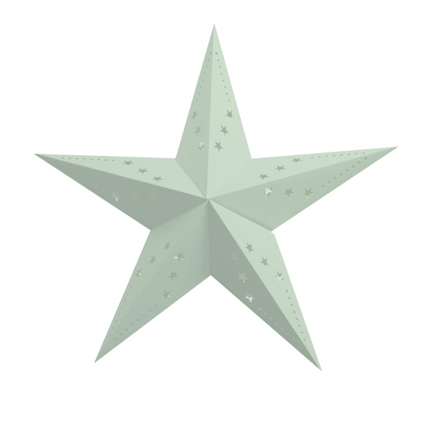 Estrela Natal Verde Pastel em Cartão, 60Cm