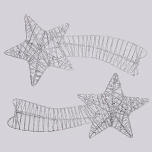 Estrelas Cadentes Prata, 27 cm