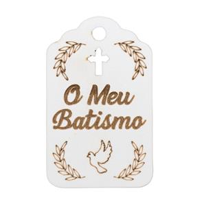 Etiqueta "O Meu Batismo" em Madeira