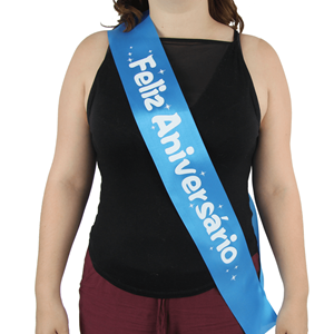 Faixa Feliz Aniversário Azul