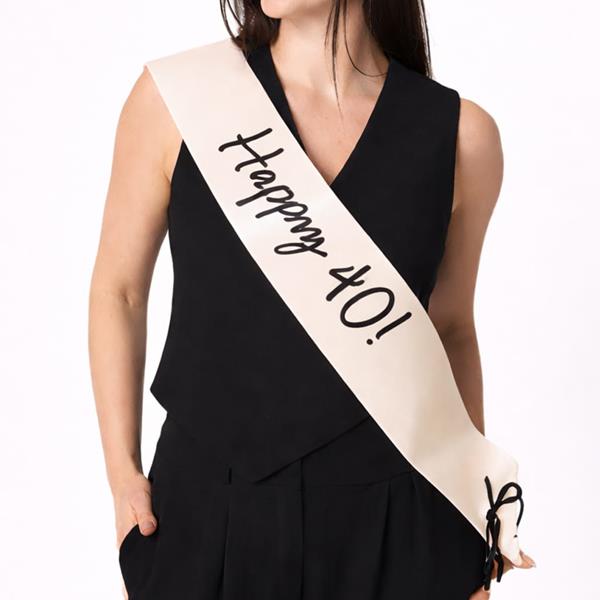 Faixa Happy 40 Creme