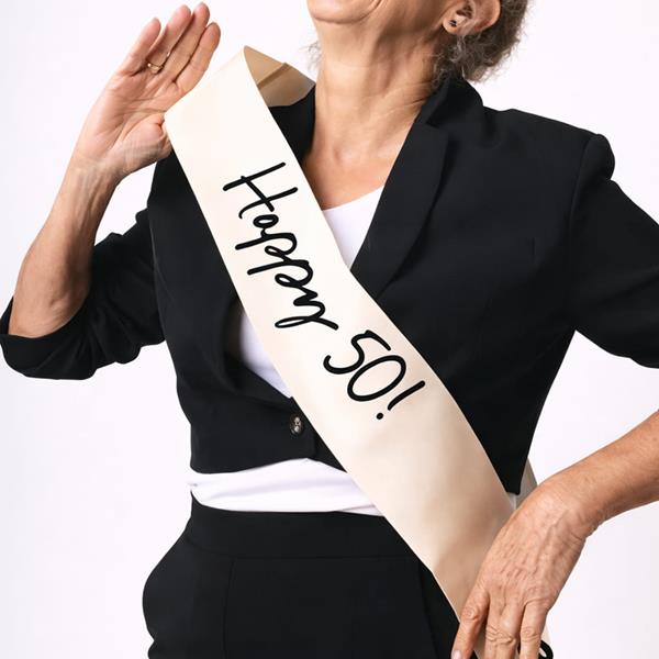 Faixa Happy 50 Creme