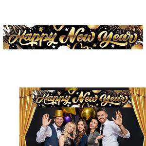 Faixa Happy New Year Glamour, 2,90 mt Faixa Happy New Year Glamour, 2,90 mt