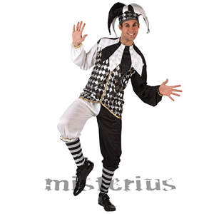 Fato Arlequim Preto e Branco