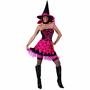 Fato Bruxa Aranha Rosa