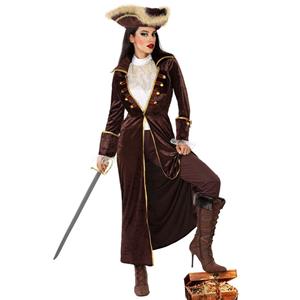 Fato Capitã Pirata Corsária, Adulto Fato Capitã Pirata Corsária, Adulto