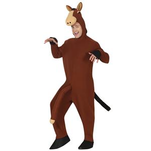 Fato Cavalo Castanho Divertido, Adulto